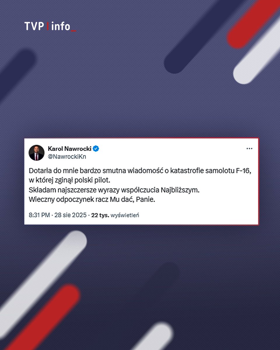 President @NawrockiKn expressed his condolences after the F-16 plane crash
